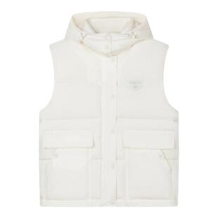 TeenieWeenie小熊女装秋冬简约风密可柔防泼水连帽羽绒马甲外套女