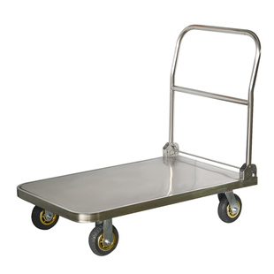 托士达不锈钢平板车手推车搬运车推货车轻音折叠小推车拉货车拖车