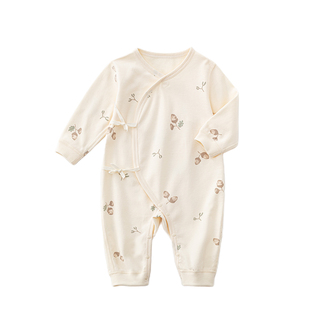 娃丽比婴儿连体衣服春秋装初生宝宝纯棉新生儿哈衣无骨爬服秋冬装