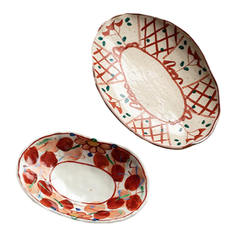 锅小姐碟子家用陶瓷日本美浓烧釉下彩餐具高级感轻奢长方形盘子