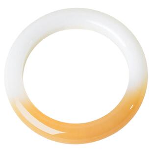 凤飞凰55.5mm和田玉糖白玉手镯女款玉镯女天然玉石镯子节日礼物D