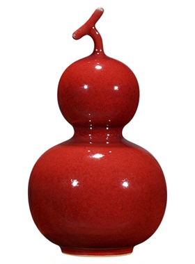 钧瓷红色福禄葫芦招财好运摆件
