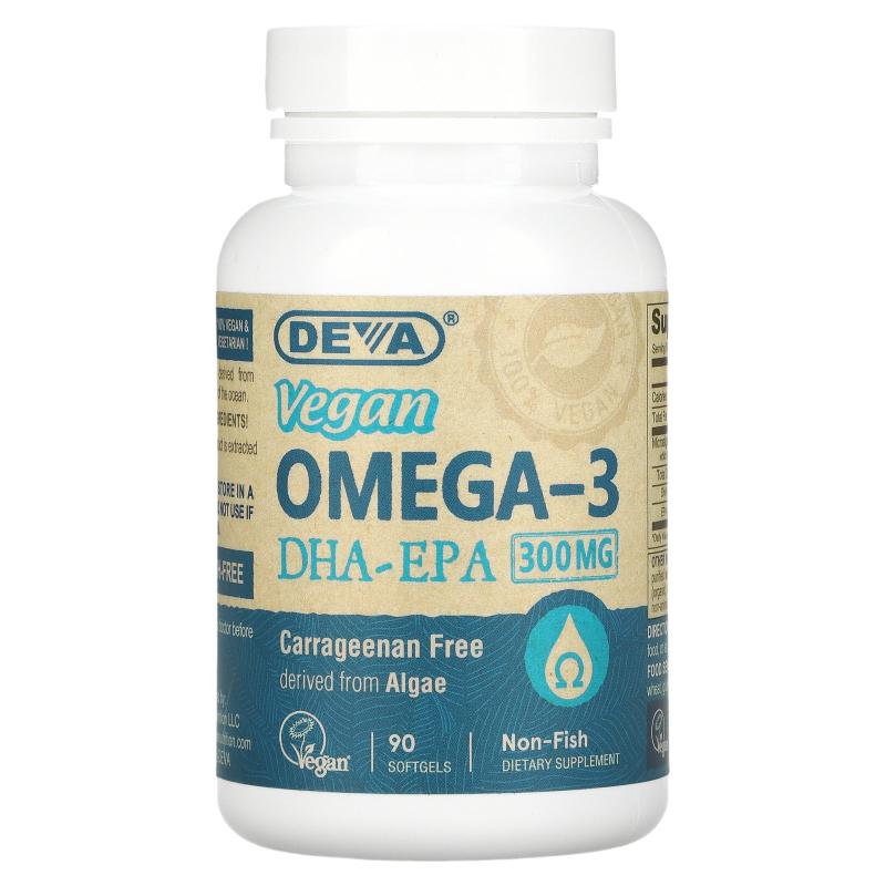Deva藻油Omega-3胶囊DHA-EPA纯植物来源海藻支持心