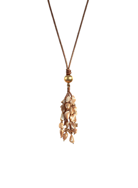 贝母流苏编绳项链吊坠