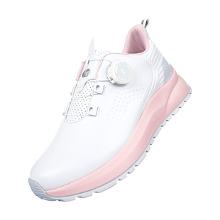 高尔夫球鞋女士厚底增高鞋防滑防水旋钮鞋带缓震白色运动休闲鞋子