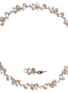 生如夏花/绝美绽放设计香槟色自由式choker项链 可拆卸为两条手链