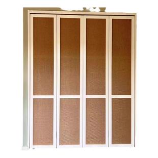 实木藤编门折叠门衣柜门衣帽间门定制现代简约客厅阳台隔断卧室门