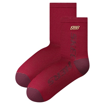 斯凯奇2026新年新款新年女子两双装5A抗菌中筒袜百搭时尚舒适长袜