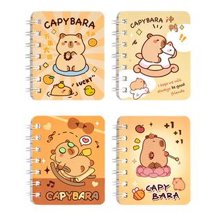 线圈本a7口袋本卡皮巴拉卡通横线笔记本可爱超萌小学生随手记作业单词本迷你便携记事本幼儿园儿童奖励小本子