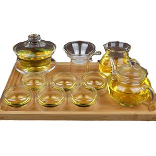 耐热玻璃盖碗功夫茶具水杯三才碗大号泡沏茶备闭水晶碗加厚包邮