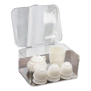 茶具收纳盒带盖防尘透明茶几桌面茶叶茶杯整理存放功夫茶壶置物架