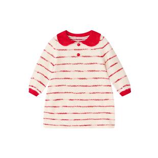 笛莎官方童装女童连衣裙冬季新款小童女孩儿童洋气温暖舒适毛织裙