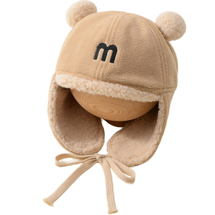 儿童帽子冬季保暖加厚针织超萌可爱护耳帽男宝宝女宝宝防风雷锋帽