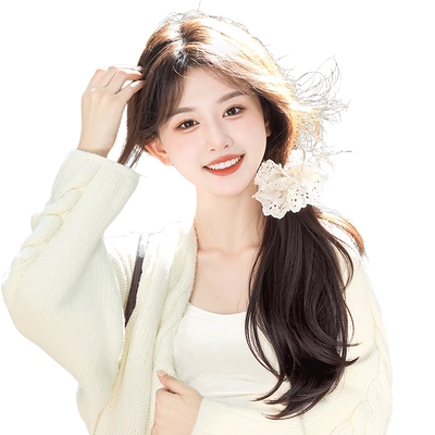 天空树露丝同款侧边长发抓夹马尾