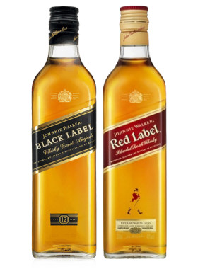 【官方旗舰店】尊尼获加黑方红牌苏格兰威士忌500ml*2进口洋酒