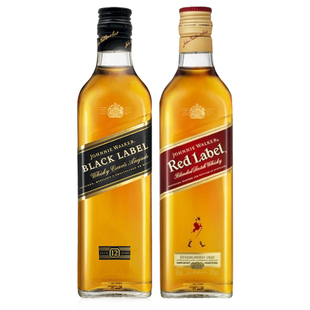 【官方旗舰店】尊尼获加黑方红牌苏格兰威士忌500ml*2进口洋酒