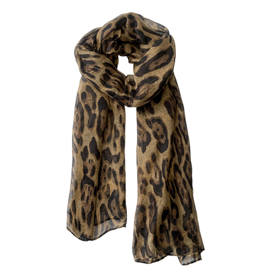 复古豹纹围巾女秋冬季高级感加长