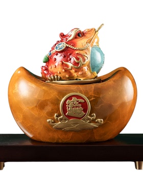 招财进宝铜金蟾摆件新店开业贺礼