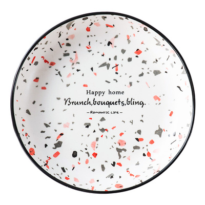 北欧碗碟套装陶瓷家用汤碗轻奢