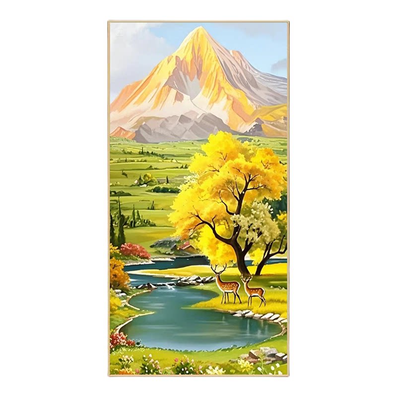 金山寓意发财树数字油画