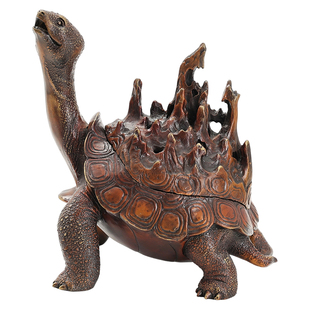 山海经龙龟檀香熏香炉纯铜仿古铜器盘香炉香薰炉家居创意礼品摆件