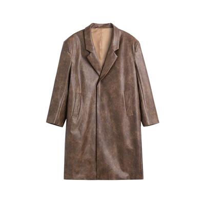 小众设计感宽松美拉德皮衣高级