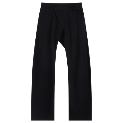 设计感腰头弯刀茧型低腰休闲裤