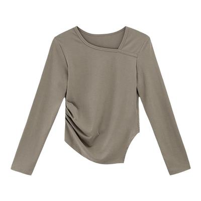 GCRUES设计感斜领小衫时尚