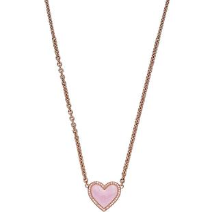 Pandora潘多拉奥莱粉色涡纹爱心项链颈饰玫瑰金女