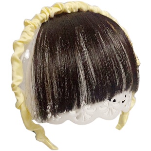 儿童女发箍刘海一体空气刘海齐刘海假发头箍模特拍照仿真发片发饰