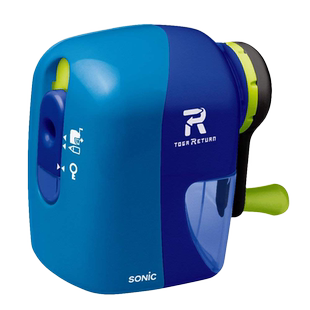 日本SONIC索尼克自动进笔防过渡卷削 削尖退笔可削彩铅手摇削笔器 儿童学生易操作不伤手卷笔刀