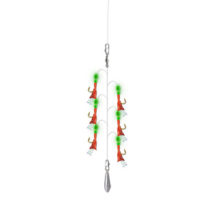 路亚仿生串钩翘嘴白条钓组鱼皮夜光假饵虾皮串钩线组丸世鱼钩套装