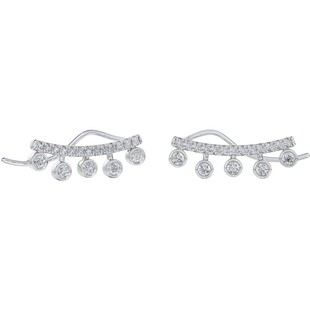 De Beers 戴比尔斯 Dewdrop Climber 白金钻石耳环 18K金 耳钉