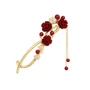 新年红色扭扭夹发夹女2025新款高端后脑勺盘发神器新中式头花头饰