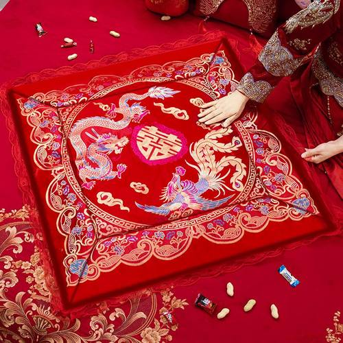 坐福福垫结婚礼喜被子女方陪嫁用品新娘压床喜垫百福坐垫婚房布置