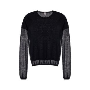 TOTEME 秋冬新款女士黑色修身显瘦圆领毛衣银泰百货精品301574