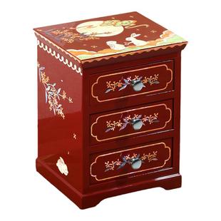 锦贝传说螺钿漆器玉兔首饰盒大容量多层饰品盒木质手镯收纳嫁妆盒