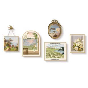 法式客厅装饰画轻奢高级感沙发背景墙挂画餐厅组合风景奶油风壁画