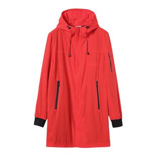 Riverstone流石男装修身中长款风衣男新品时尚潮流连帽休闲外套男