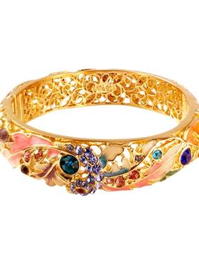 颜淡复古国风不掉色珐琅彩手镯