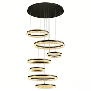 意式极简别墅复式楼大吊灯现代轻奢挑空跃层中空大厅灯客厅主灯