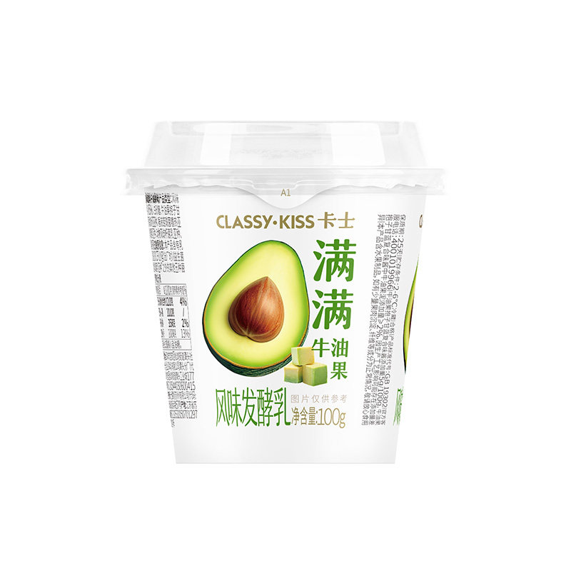 卡士低温酸奶牛油果味100g*18杯