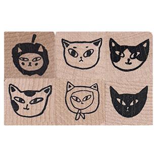 复古猫咪表情手帐印章卡通可爱猫咪表情包日常手账打卡迷你小印章