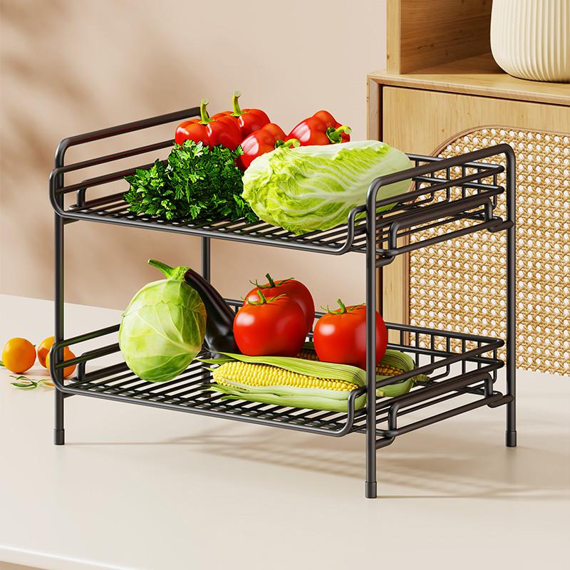 餐桌收纳架桌面置物架厨房台面整理桌上双层分层零食杯子水杯架子