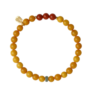 蜜蜡手串正品补火土天然南红玛瑙手链女叠戴五行缺火土属性饰品|