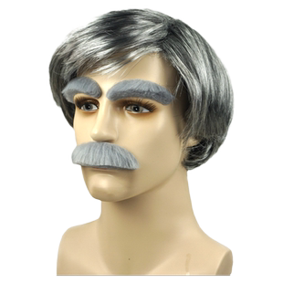 老爷爷装扮假发角色扮演道具灰色男士假发老头发型COS头套