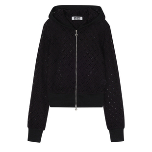 CRANK 25秋新款打孔针织连帽外套开衫 5号店韩国设计师品牌代购