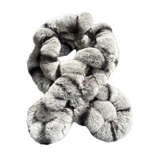 韩版獭兔毛皮草围巾女冬季保暖加厚双面荷叶边长款围脖真毛毛领子