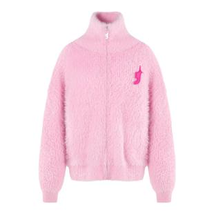 FTT Flythetruth 少女软糖毛衣女冬季运动仿貂毛针织开衫外套上衣