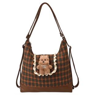 YZ女生2026新款大容量学生党通勤上课可双肩斜挎包可爱少女托特包